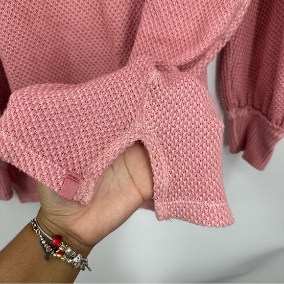 Free People She’s A Keeper Oversized Pink Blouse Tunic Size Extra Small Boho - Picture 7 of 9
